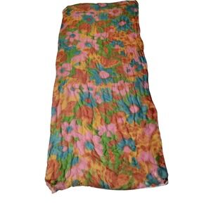 I. Magnin 100% Silk Rectangle Scarf Floral Vintage 20" x 44" - Issues